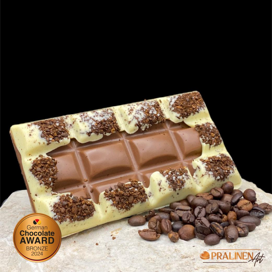 Gefüllte Kaffee-Schokoladentafel 145g l Classic 3D| aus Belgischer Vollmilchschokolade